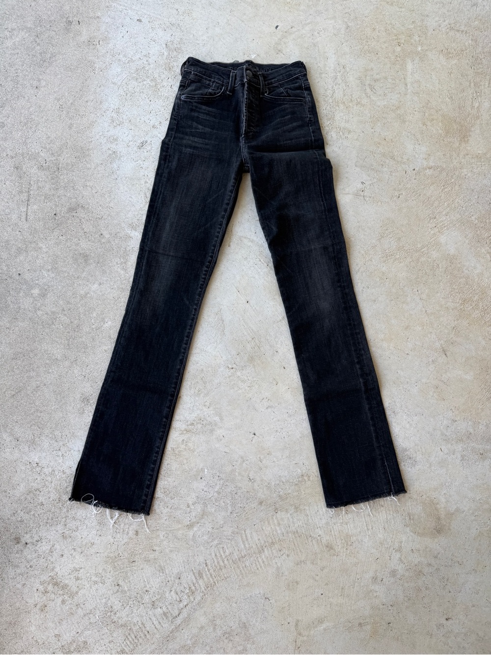 Citizens of Humanity CoH Black Raw Hem Straight Skinny Jeans Women’s Size 25